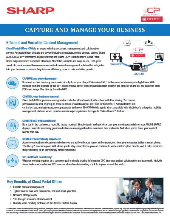 sharp, Cloud Portal Office, Image Communication Technology