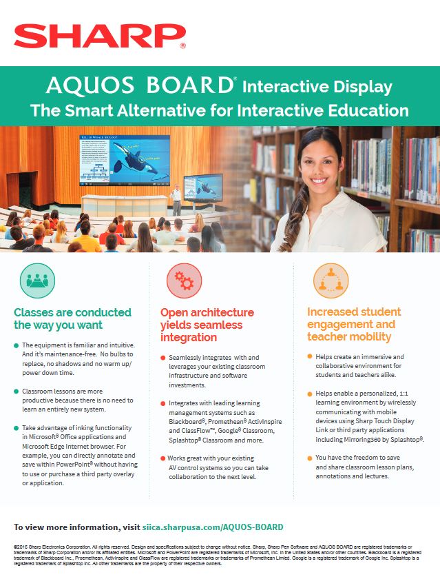 Sharp, Aquos Board, Education, Image Communication Technology