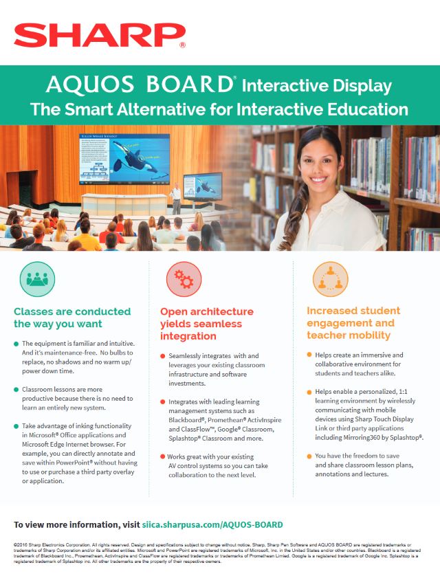 Sharp, Aquos Board, Education, Image Communication Technology