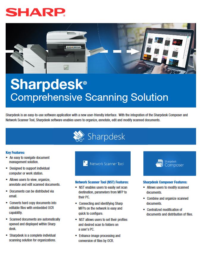 Sharp, Sharpdesk, scanning solution, Image Communication Technology