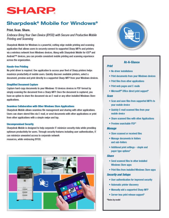 Sharpdesk, Mobile For Windows, sharp, Image Communication Technology